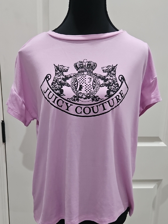 Juicy Couture Tops - Juicy Couture Pink Lilac Crest Logo Tee